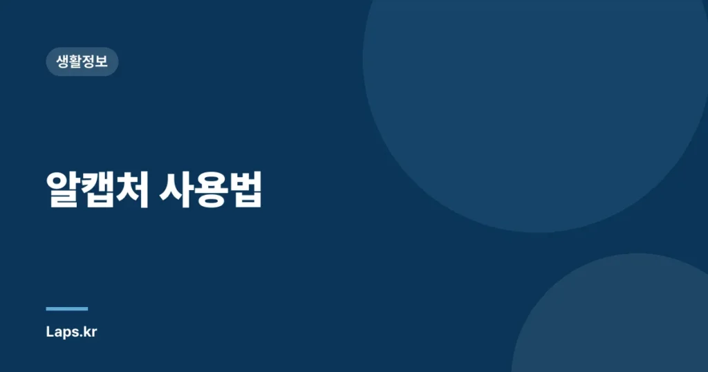 알캡처 사용법
