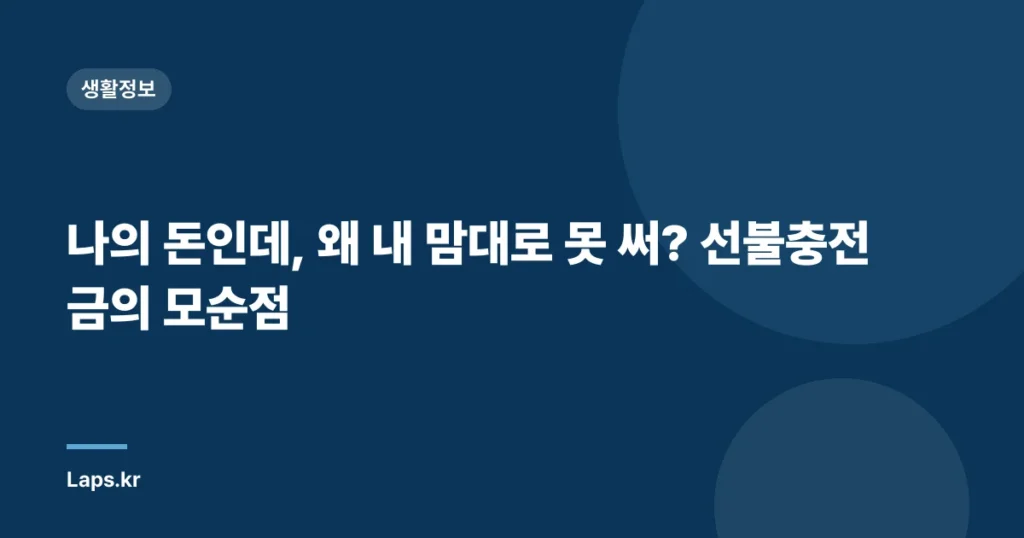 나의 돈인데, 왜 내 맘대로 못 써? 선불충전금의 모순점