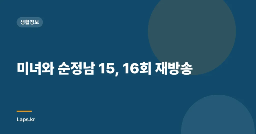 미녀와 순정남 15, 16회 재방송