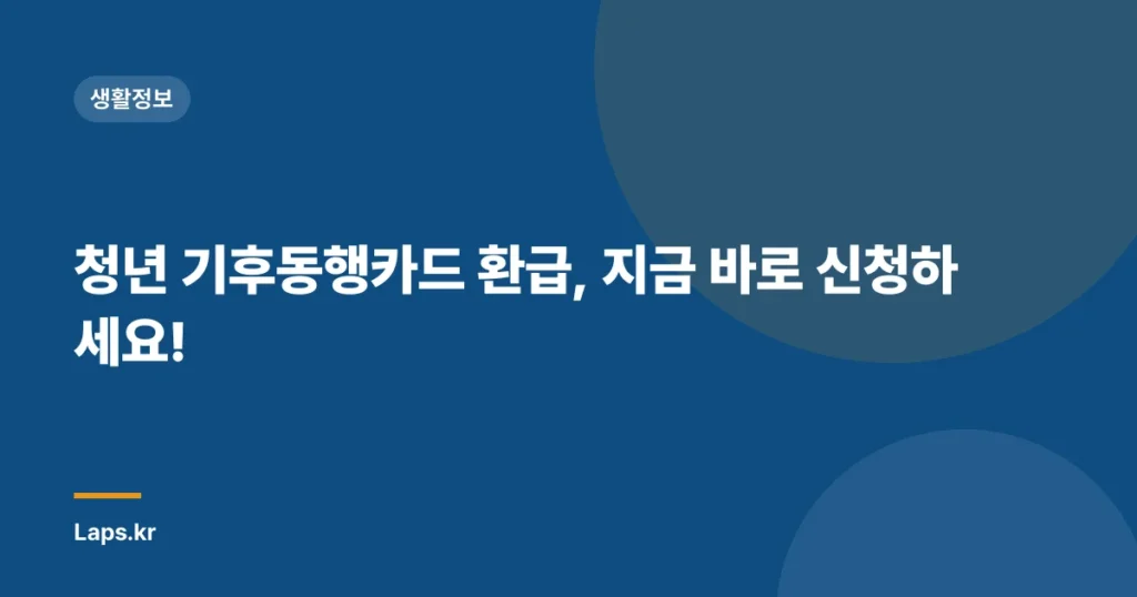 청년 기후동행카드 환급, 지금 바로 신청하세요!
