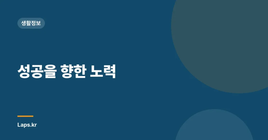 성공을 향한 노력