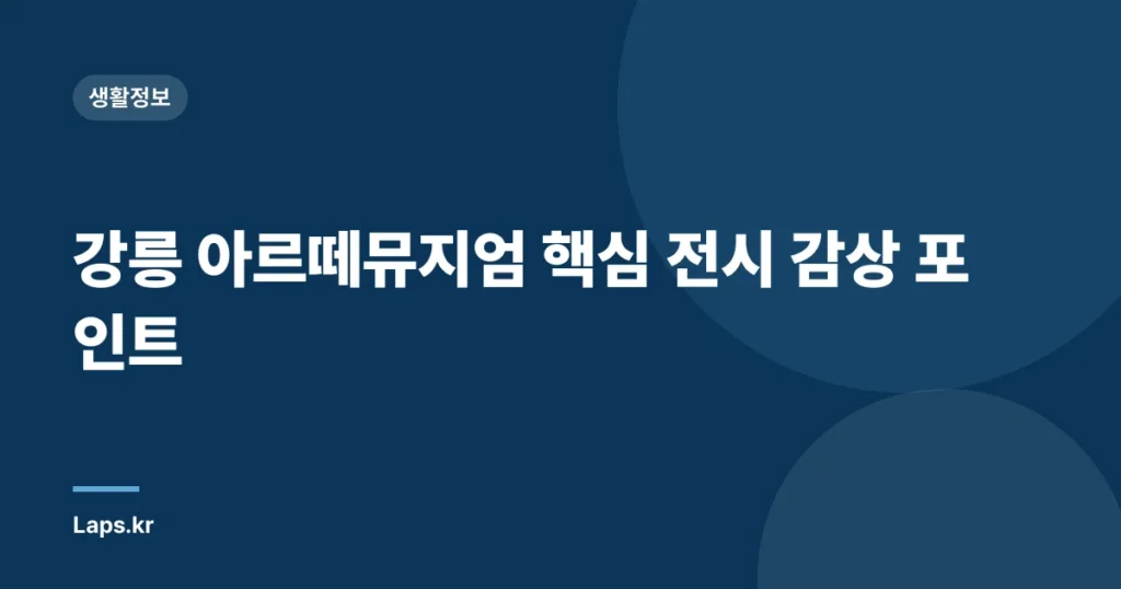 강릉 아르떼뮤지엄 핵심 전시 감상 포인트