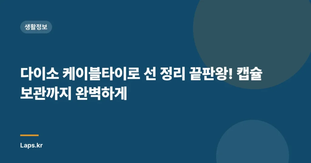 다이소 케이블타이로 선 정리 끝판왕! 캡슐 보관까지 완벽하게