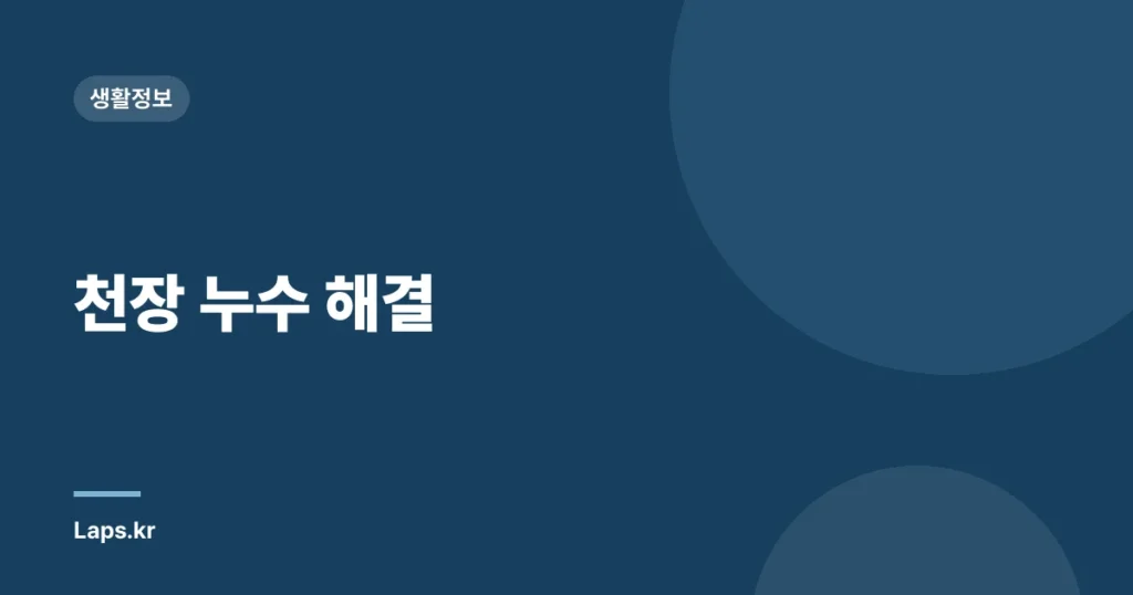 천장 누수 해결