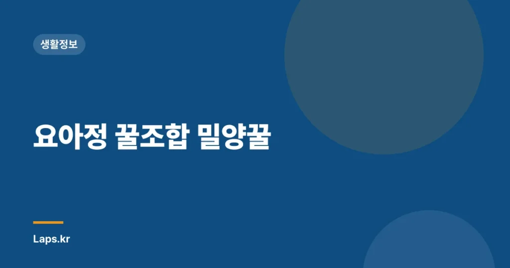 요아정 꿀조합 밀양꿀