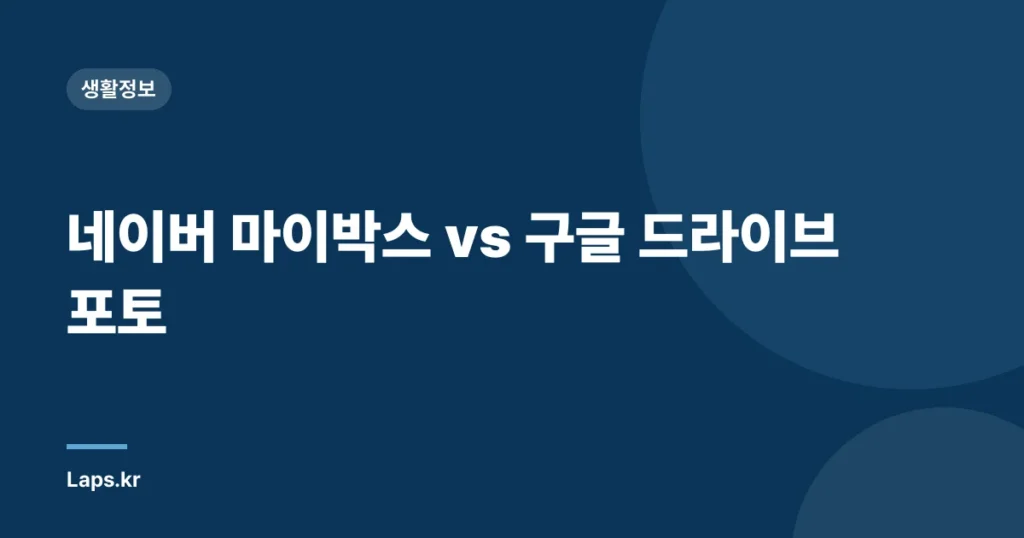 네이버 마이박스 vs 구글 드라이브 포토