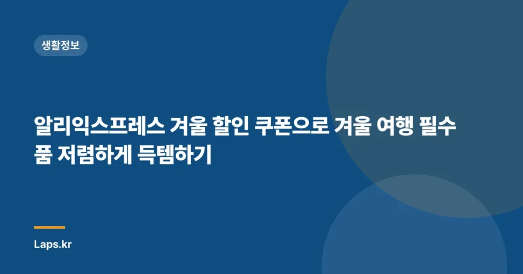 알리익스프레스 겨울 할인 쿠폰으로 겨울 여행 필수품 저렴하게 득템하기