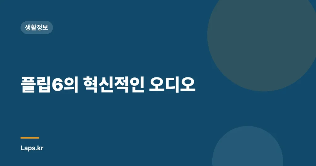 플립6의 혁신적인 오디오