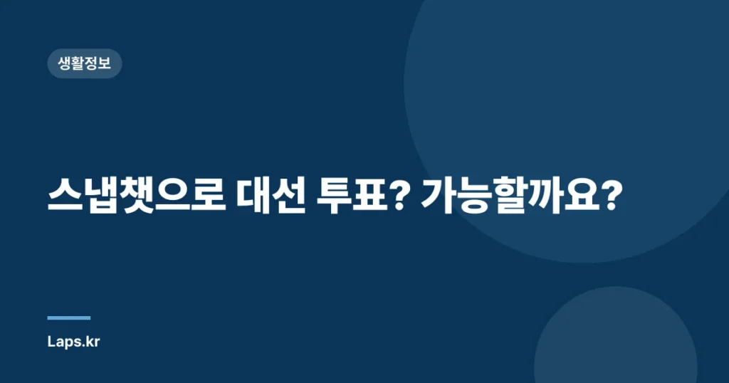 스냅챗으로 대선 투표? 가능할까요?