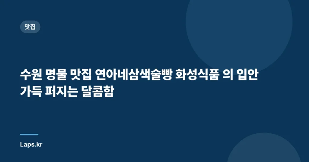 수원 명물 맛집 연아네삼색술빵 화성식품 의 입안 가득 퍼지는 달콤함
