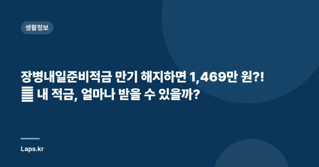 장병내일준비적금 만기 해지하면 1,469만 원?! 💰 내 적금, 얼마나 받을 수 있을까?