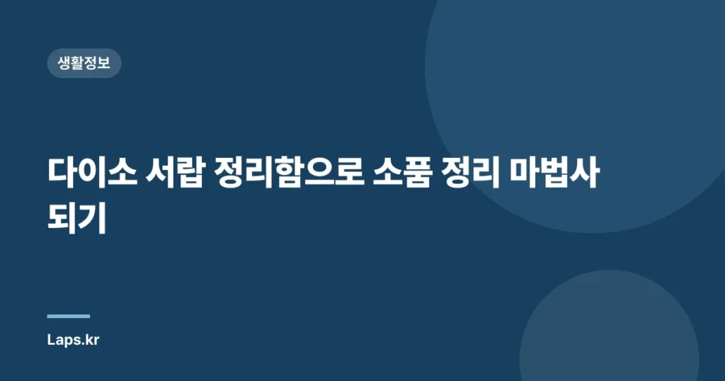 다이소 서랍 정리함으로 소품 정리 마법사 되기