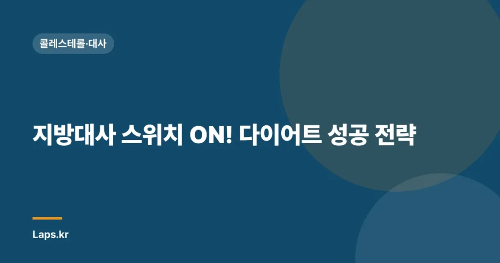 지방대사 스위치 ON! 다이어트 성공 전략| 원리부터 실천까지 | 지방 연소, 체지방 감소, 건강한 다이어트