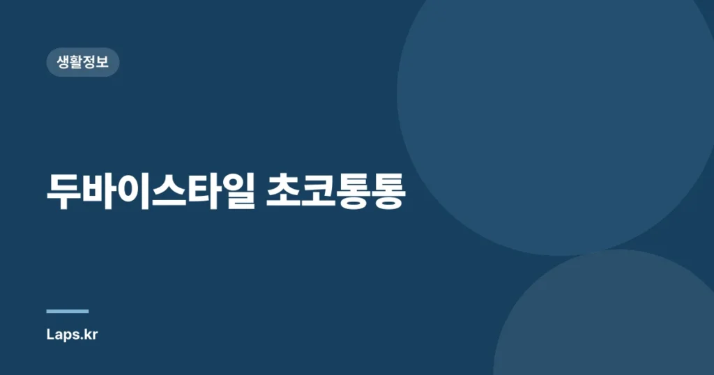 두바이스타일 초코통통
