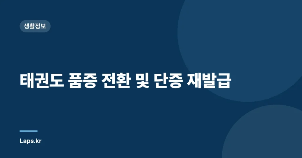 태권도 품증 전환 및 단증 재발급