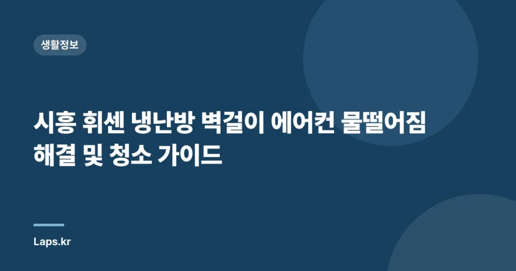시흥 휘센 냉난방 벽걸이 에어컨 물떨어짐 해결 및 청소 가이드