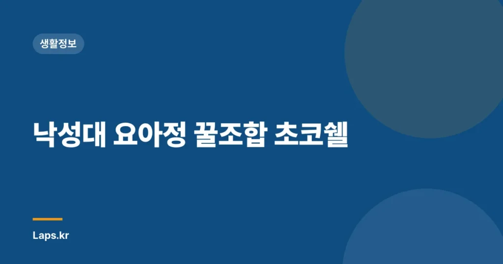 낙성대 요아정 꿀조합 초코쉘