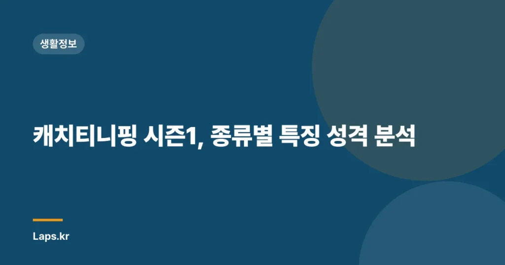 캐치티니핑 시즌1, 종류별 특징 성격 분석