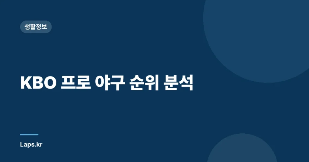 KBO 프로 야구 순위 분석