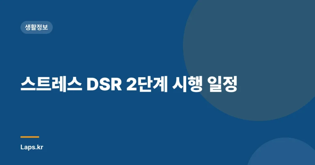 스트레스 DSR 2단계 시행 일정