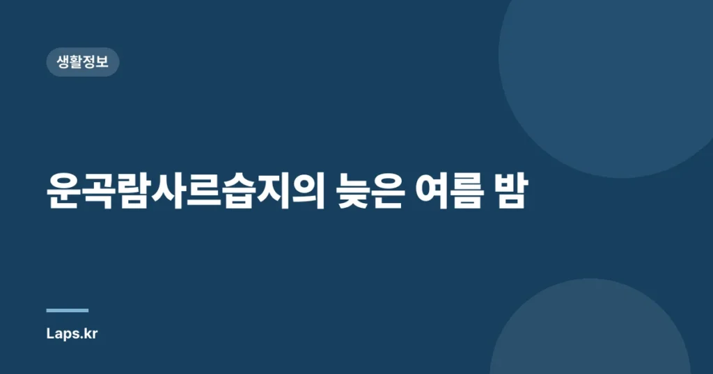 운곡람사르습지의 늦은 여름 밤