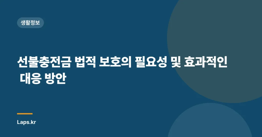 선불충전금 법적 보호의 필요성 및 효과적인 대응 방안