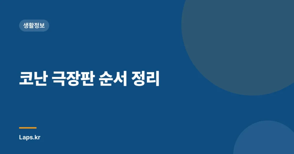코난 극장판 순서 정리