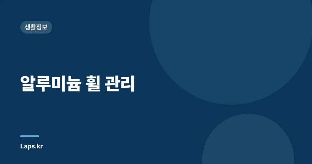알루미늄 휠 관리