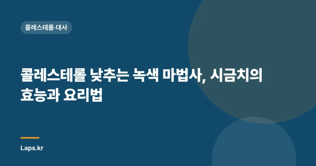 콜레스테롤 낮추는 녹색 마법사, 시금치의 효능과 요리법 | 건강, 식품, 영양 가이드