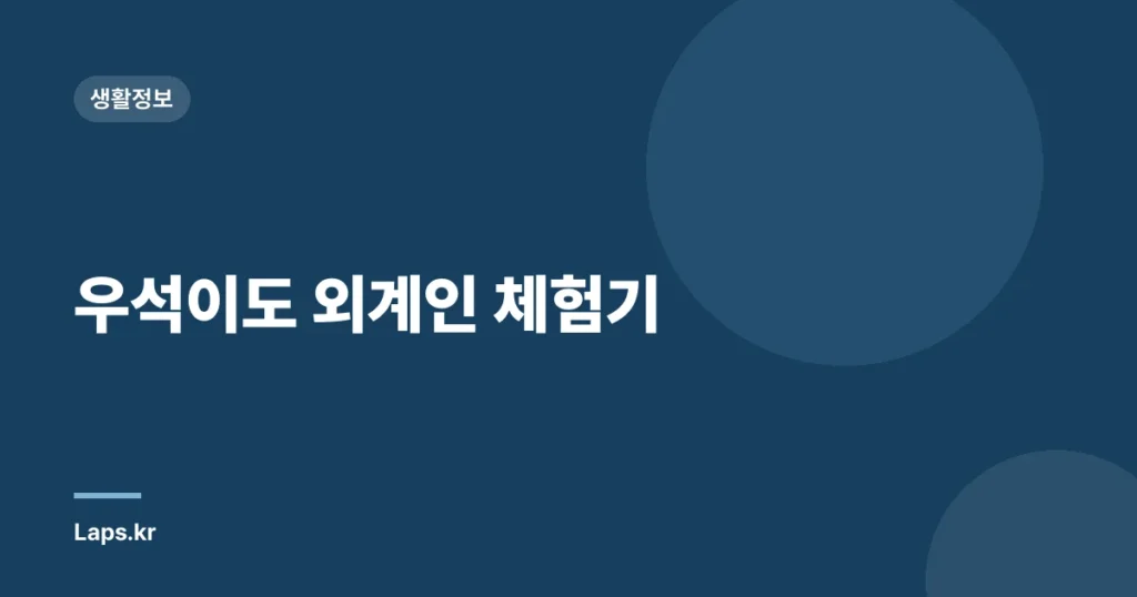 우석이도 외계인 체험기