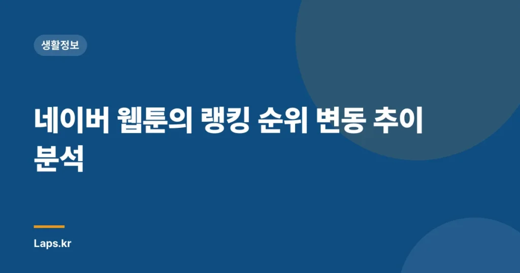 네이버 웹툰의 랭킹 순위 변동 추이 분석