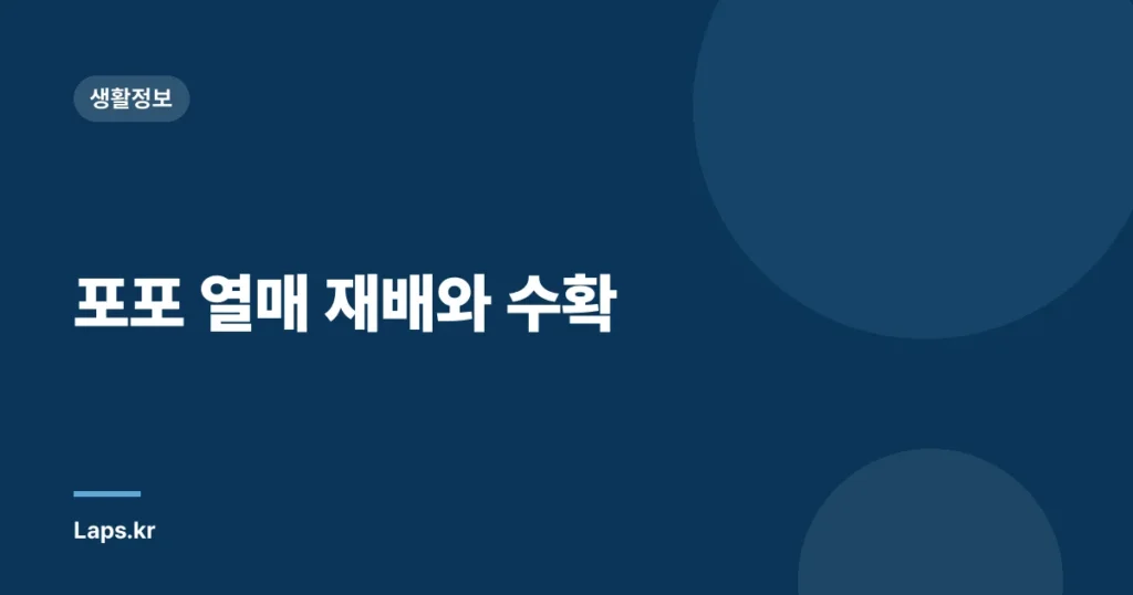 포포 열매 재배와 수확