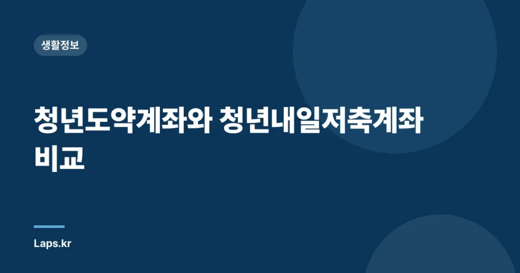 청년도약계좌와 청년내일저축계좌 비교