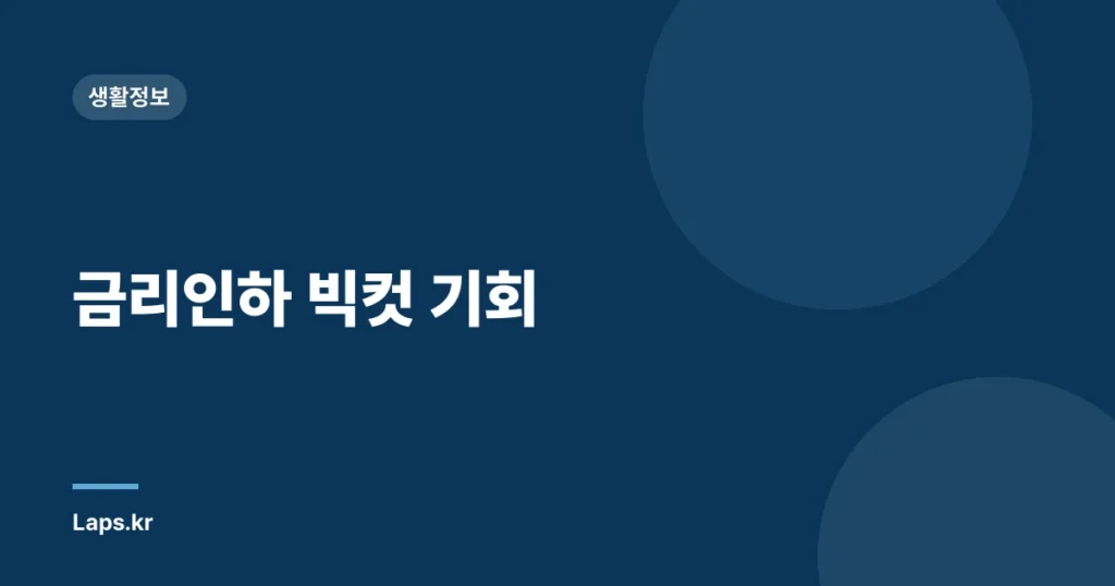금리인하 빅컷 기회