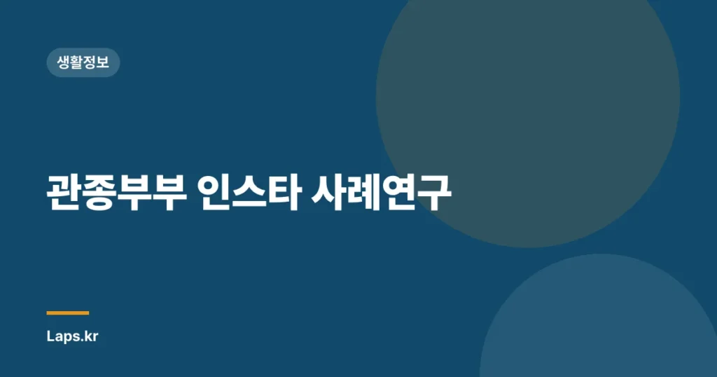 관종부부 인스타 사례연구