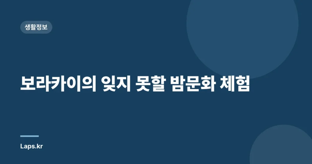 보라카이의 잊지 못할 밤문화 체험