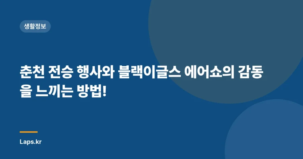 춘천 전승 행사와 블랙이글스 에어쇼의 감동을 느끼는 방법!