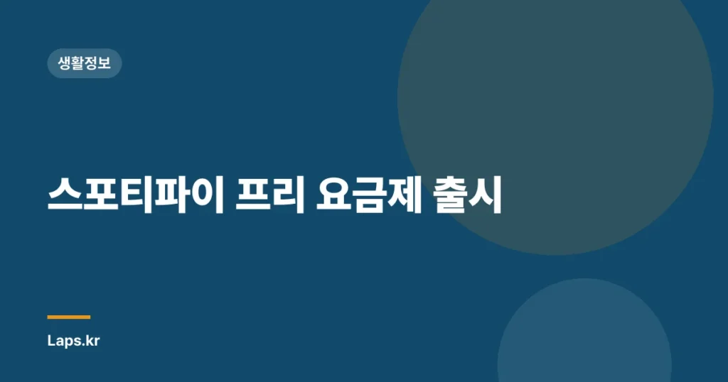 스포티파이 프리 요금제 출시