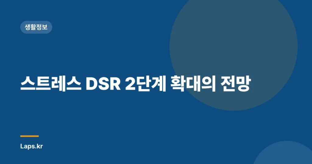 스트레스 DSR 2단계 확대의 전망