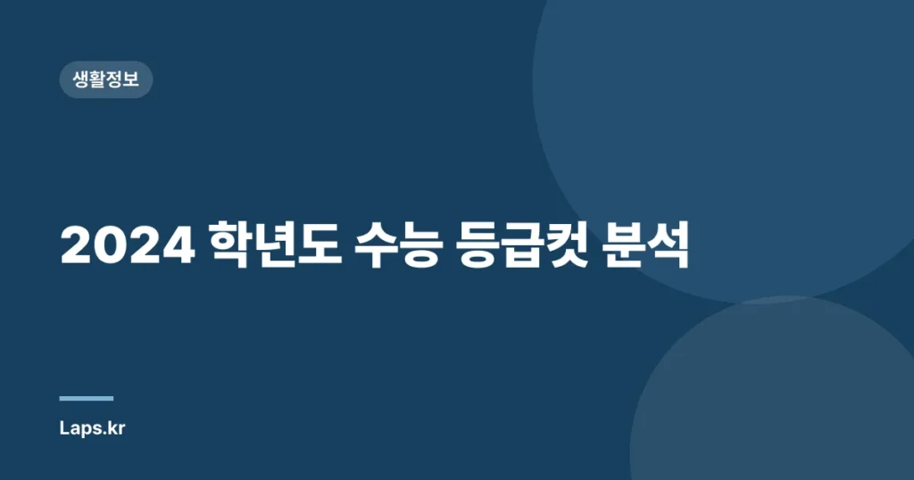 2024 학년도 수능 등급컷 분석
