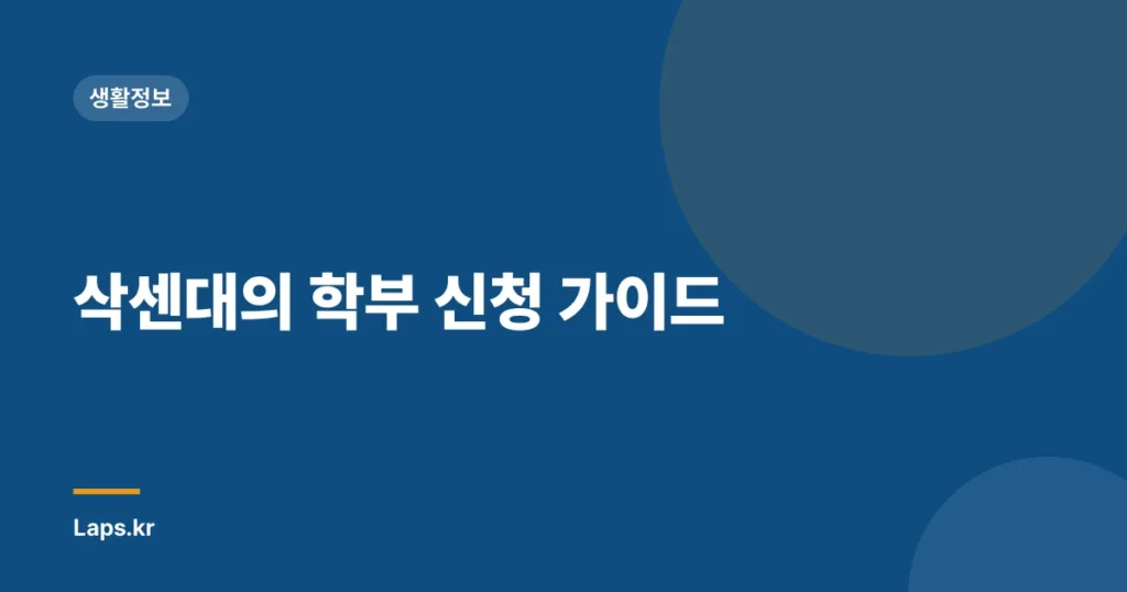 삭센대의 학부 신청 가이드