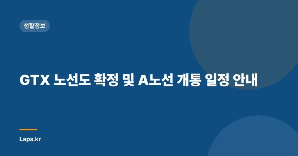 GTX 노선도 확정 및 A노선 개통 일정 안내
