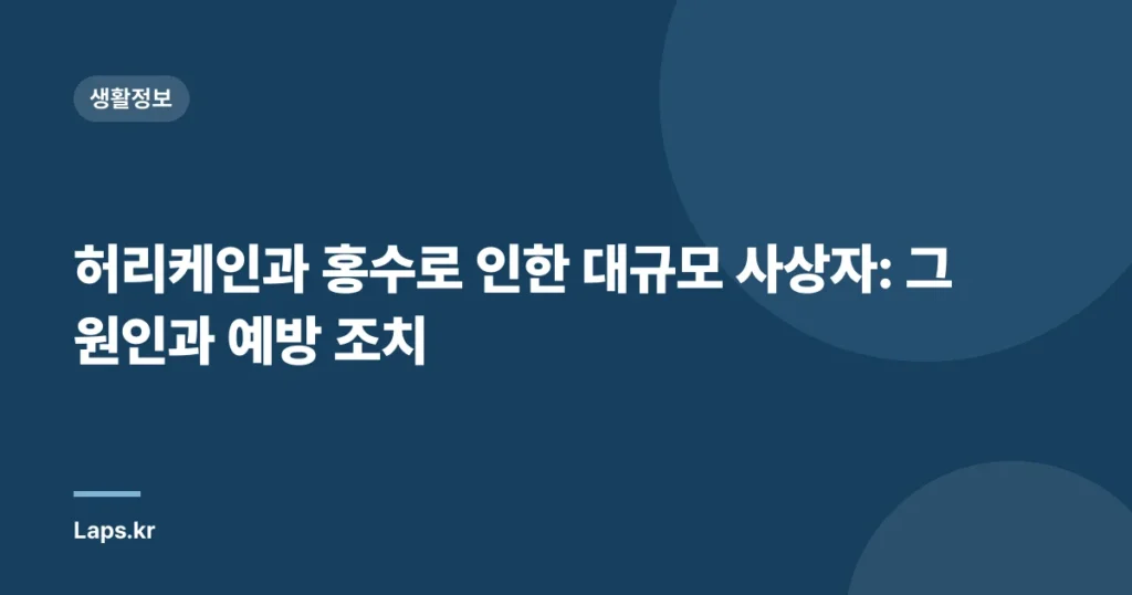 허리케인과 홍수로 인한 대규모 사상자: 그 원인과 예방 조치
