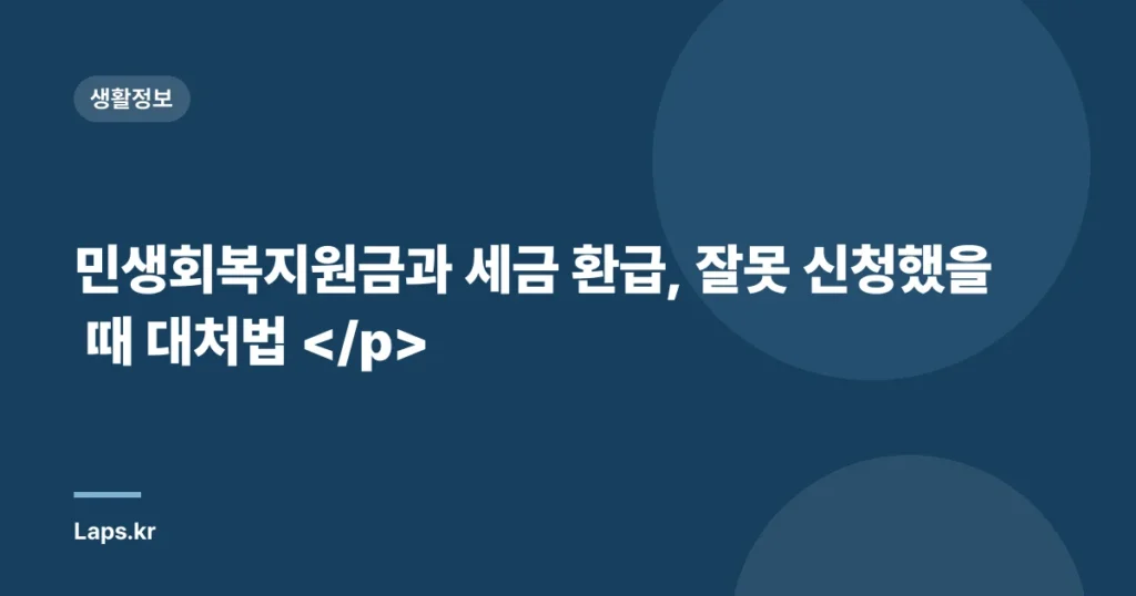 민생회복지원금과 세금 환급, 잘못 신청했을 때 대처법