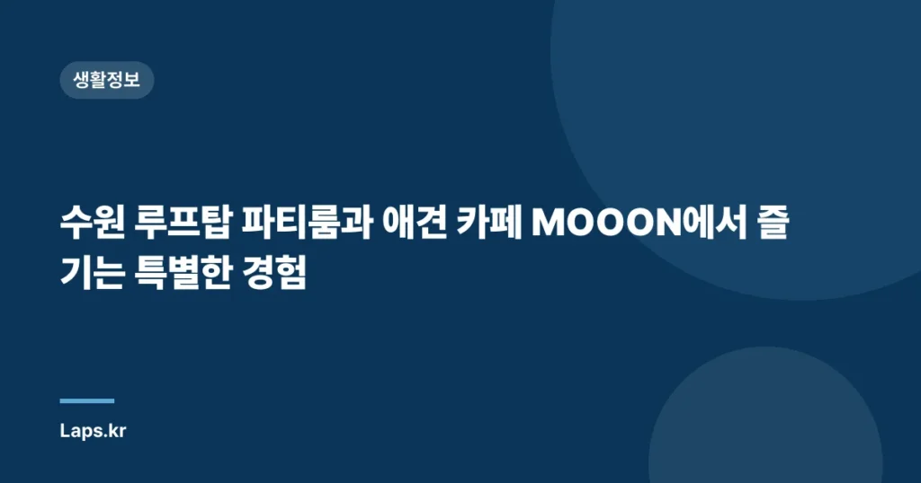 수원 루프탑 파티룸과 애견 카페 MOOON에서 즐기는 특별한 경험