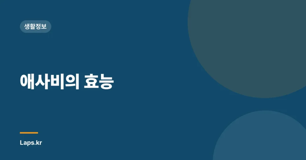 애사비의 효능