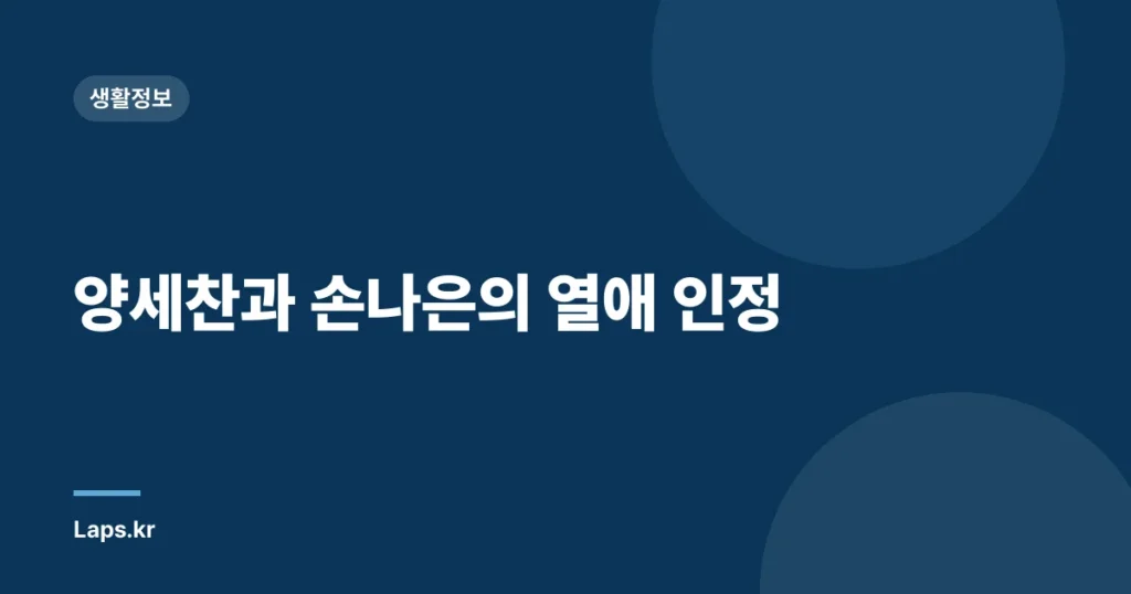 양세찬과 손나은의 열애 인정
