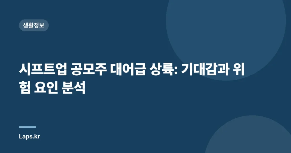 시프트업 공모주 대어급 상륙: 기대감과 위험 요인 분석
