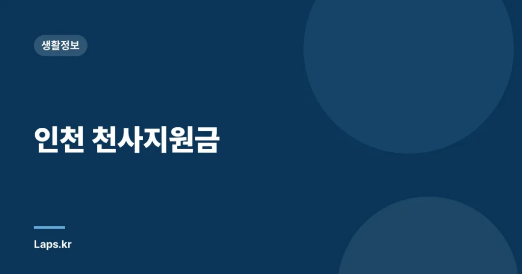 인천 천사지원금