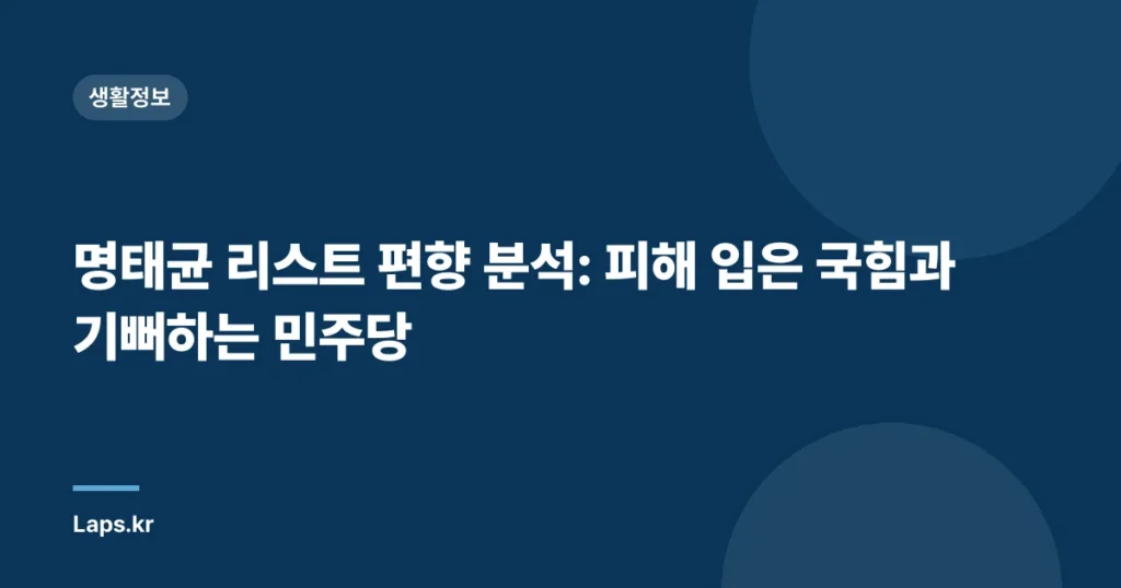 명태균 리스트 편향 분석: 피해 입은 국힘과 기뻐하는 민주당